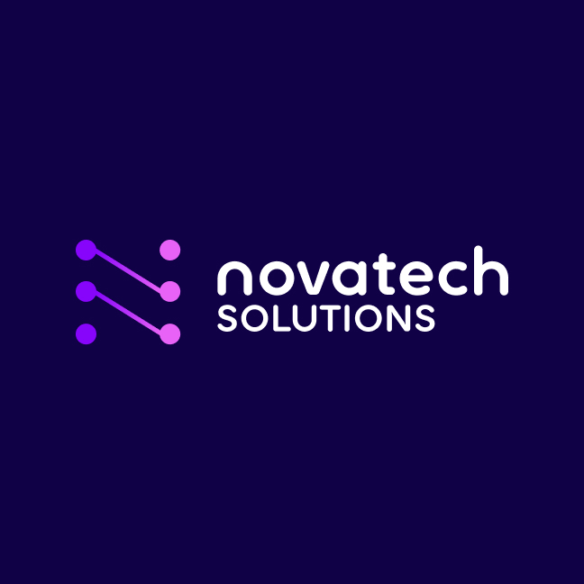 NovaTech Solutions IT information technology business logo design